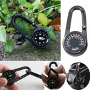 Snap Hook 3 in 1 Metal Compasses Double Sided Compass Thermometer Carabiner