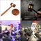2pcs Wooden Handmade Craft Lawyer Judge Auction Hammer Gavel Court Decor