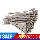 100PCS 4.6x150mm Stainless Steel Exhaust Wrap Coated Locking Cable Zip Ties