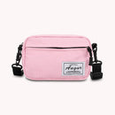Fashion Women Canvas Patchwork Crossbody Phone Bag Mini Handbags (Pink)
