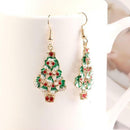 Xmas Earrings, Christmas Tree, Novelty Dangle Drop Santa Tree Women Earstud Gif`