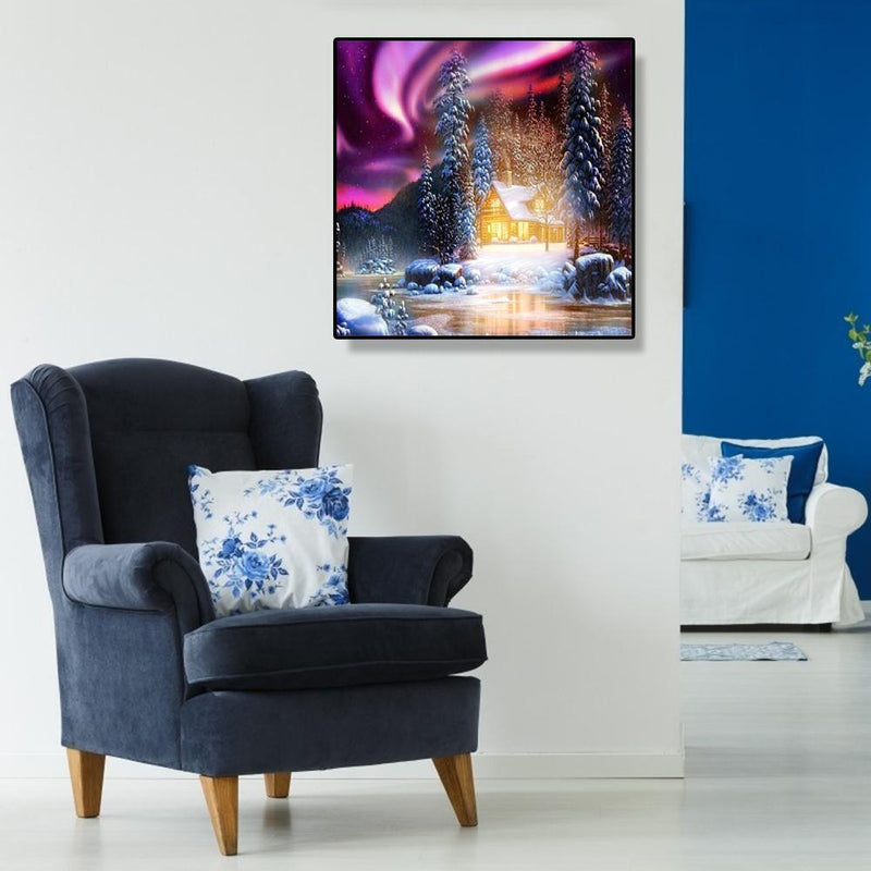 Snow House Cross Stitch 5D Full Drill DIY Diamond Painting Mosaic Embroidery Kit