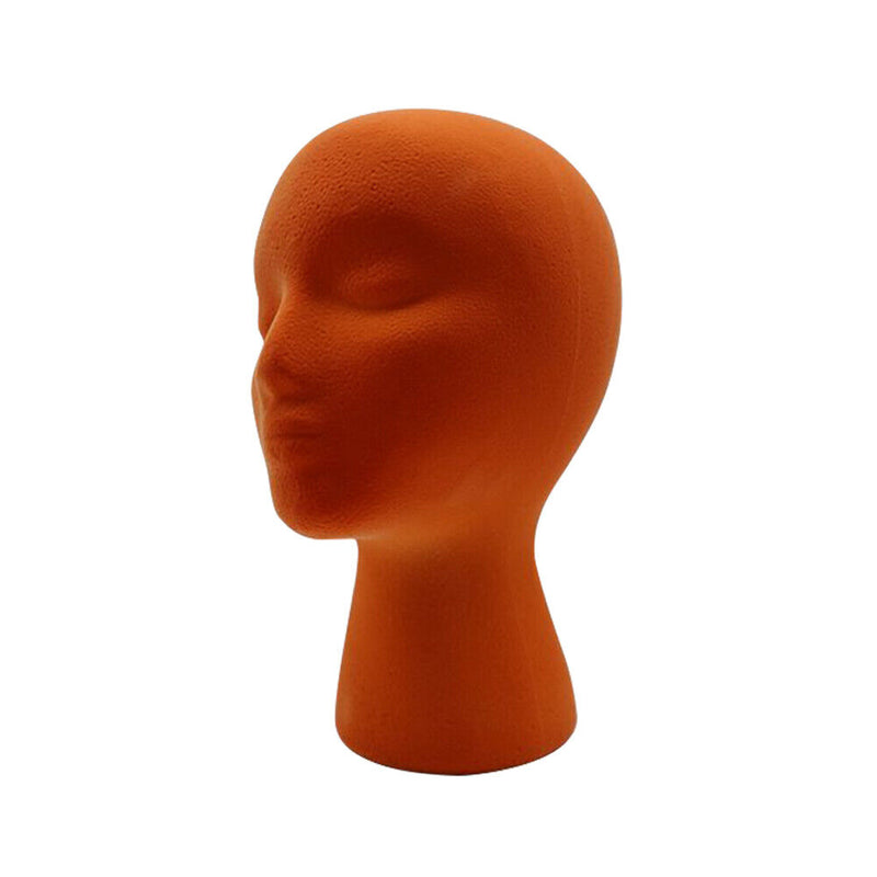 Female Styling EPS Flocking Head Mold Wig Glasses Holder Stand (Orange) Newly