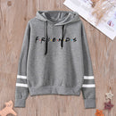 Striped Letter Hoodies Coat Women Men Loose Hooded Sweatshirt (Grey 1)(M)