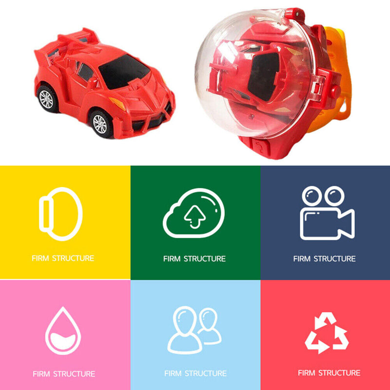 #A 4 Channels 2.4GHz Mini 4WD Wrist Watch Remote Control RC Racing Car Gift for