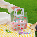 Summer PVC Clear Women Handbag Cartoon Cute Bear Women Beach Travel Handbags
