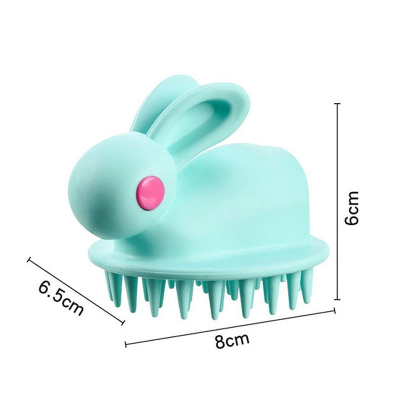 Silicone Head Scalp Massage Brush Shampoo Hair Washing Bath Comb (Green)