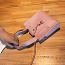 Deer Women Leather Messenger Handbags Casual Pure Mini Shoulder Bags (Pink)