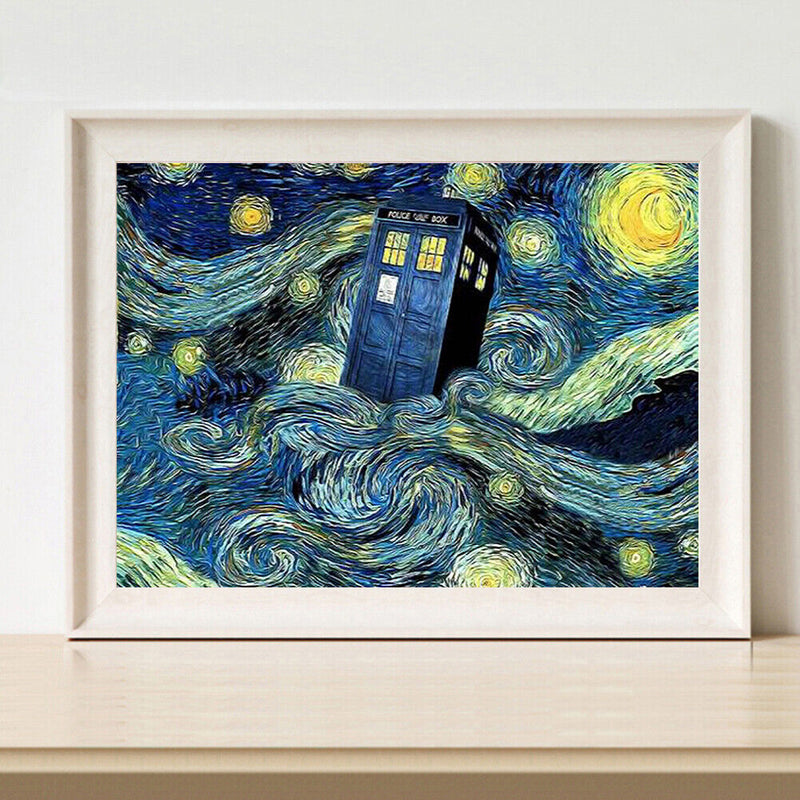 Oil Paint By Numbers Picture Painting Scenic Starry Sky Acrylic Paint Artwork