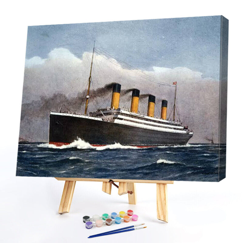 DIY Paint By Number Kit Sea Steamboat Acrylic Paint Decorative Art Craft Gifts
