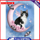 5D Full Drill Wall Mosaic Craft DIY Moon Cat Rhinestone Diamond Painting Poster