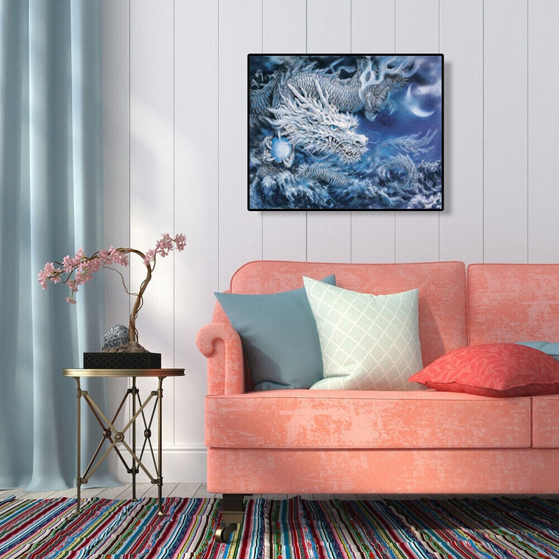 Oil Painting By Numbers Kit Frameless DIY Dragon Hand Painted Craft Art Picture