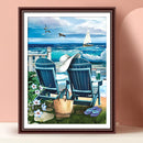 40X50cm Frameless Oil Paint By Numbers Beach Lounge Chair Paint Canvas Pict