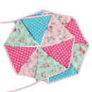 12 Flags 3.2m Pink Flower Cotton Party Wedding Pennant Bunting Banner Decor