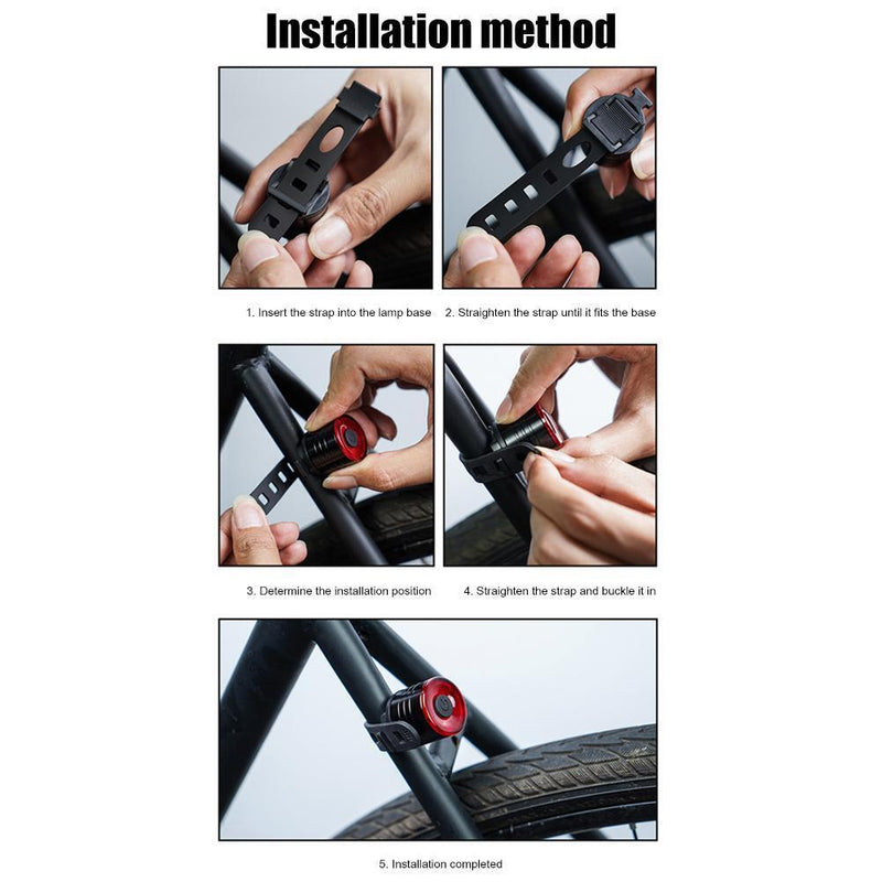 Road Bicycle Taillight Warning Aluminum Helmet Lights (2XRed Light)