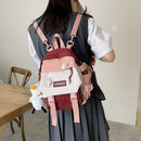 Preppy Style Women Cartoon Contrast Color Knapsack Girls Cute Large Handbags