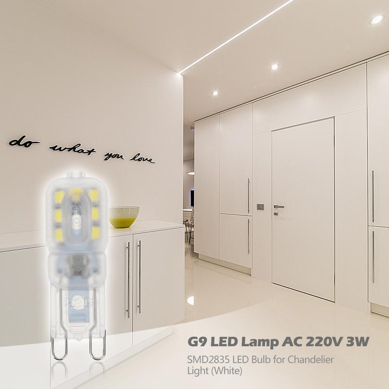 G9 LED Lamp AC 220V 3W SMD2835 LED Bulb for Chandelier Light (White) Newly
