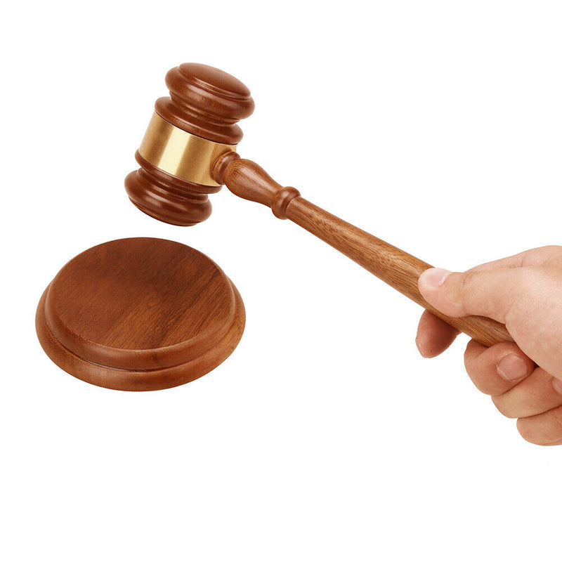 Durable Wooden Handmade Craft Lawyer Judge Auction Hammer Gavel Court Decor