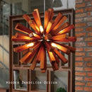 Pendant Hanging Lamp Dandelion Design Pastoral Style Simple Chandelier Wooden