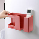 Phone Charge Organizer Wall Mounted Punch Free Remote Control Rack (Red) Newly