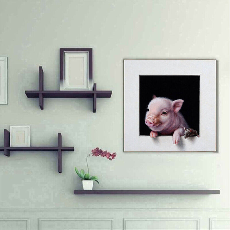 Pig and Mouse Oil Paint By Numbers DIY Handpainted on Canvas Home Decorations