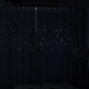 aediea window curtain, hollowed out, stars, for home, living room, sky blue,
