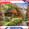Hand Painted on Canvas DIY Lodge in Forest Oil Paint By Numbers Drawing Kit Gift