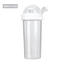 600ml Dual Straw Cup Outdoor Sports Drinking Beverage Water Bottle (White) Newly
