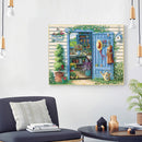 Full Embroidery Greenhouse Door 3-Strand 11CT Counted Cross Stitch Cotton K