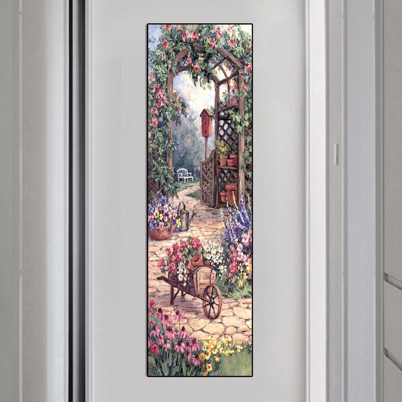 5D DIY Diamond Painting Garden Cart Full Round Drill Rhinestone Crafts 30x9