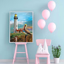5D Kit DIY lighthouse Round Diamond Painting Mosaic Rhinestone Picture