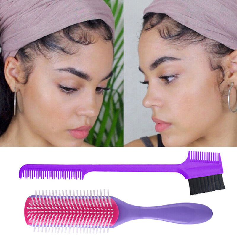Rib Comb Edge Brush Set Double-Headed Eyebrow Brushes Hair Styling Tools
