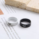 Simple Jewelry Rings Combination Couple Rings Black White Love Lover Gifts