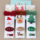 4pcs Cute Christmas Hair Clip Set Brooch Shiny Santa Claus Hair Band Headdress