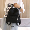 Women Nylon School Backpacks Solid Students Girls Daily Travel Shoulder Bags