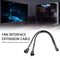 CPU PC Case Fan 4 Pin Extension Y Splitter Cable 4 Pin to 3/4 Pin (Black)