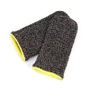 2pcs 24-Stitch Mobile Game Finger Cover Anti-Sweat Anti-Skid (Black Yellow)