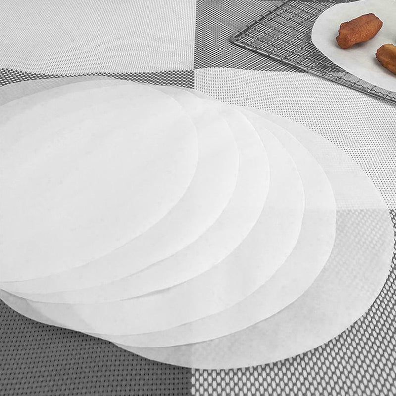 100pcs Round Parchment Paper Silicone Oil Non-Stick Pad Papers White Baking H0L9