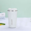 380ml Double Stainless Steel Coffee Car Mug Travel Insulated Bottle (White)