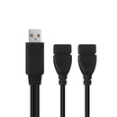 High Speed USB 2.0 Hub Cable Adapter Y Splitter Male To Dual Female