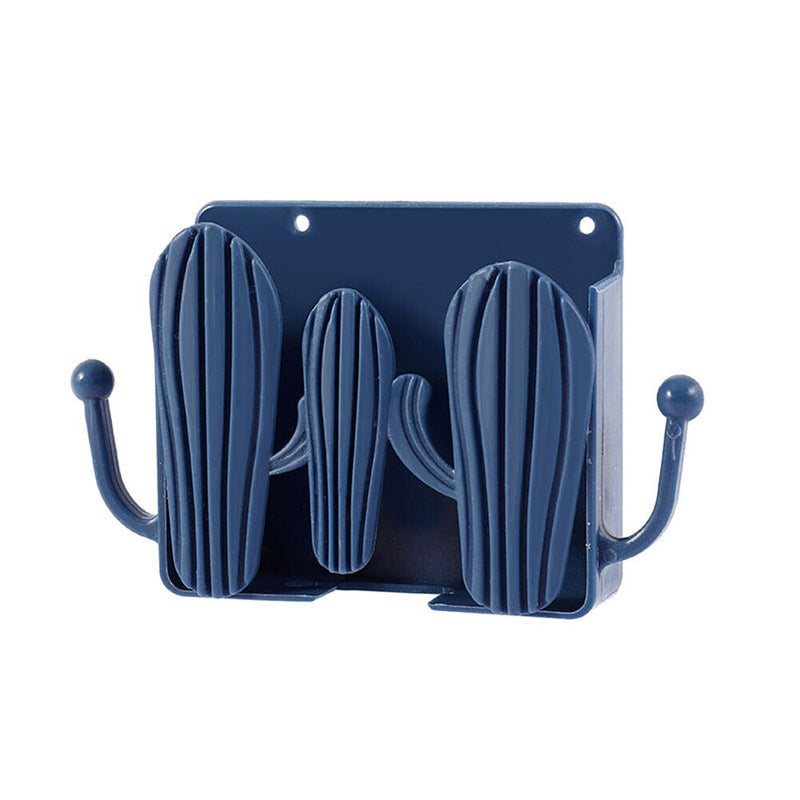 Punch Free Wall Storage Box Remote Control Phone Charging Holder (Blue) Newly