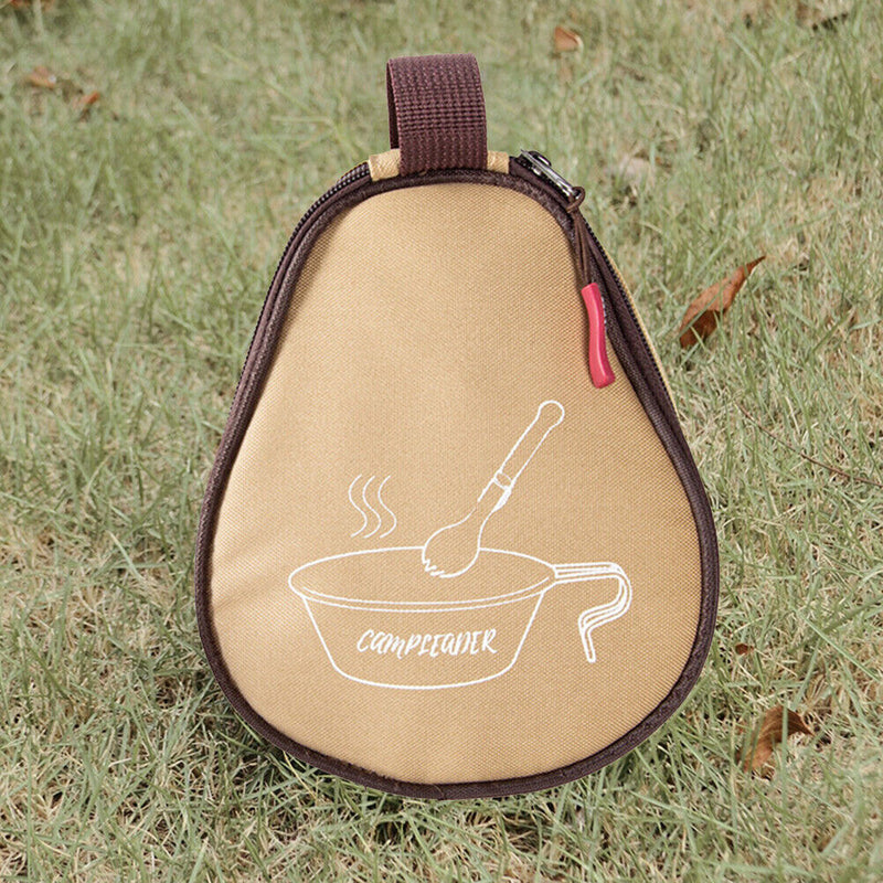 Portable Camping Tableware Storage Bag Sierra Cup Bowl Carrier Bags (Khaki)