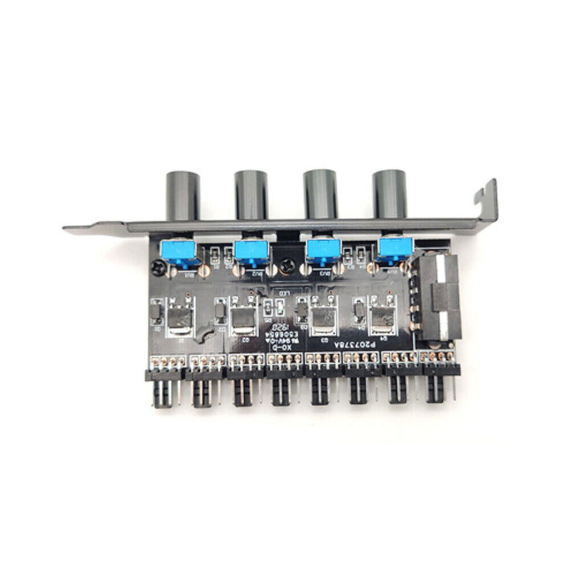 8 CH 4 Knobs PC Fan Speed Controller PCI Bracket 12V Fan Control Power Supply