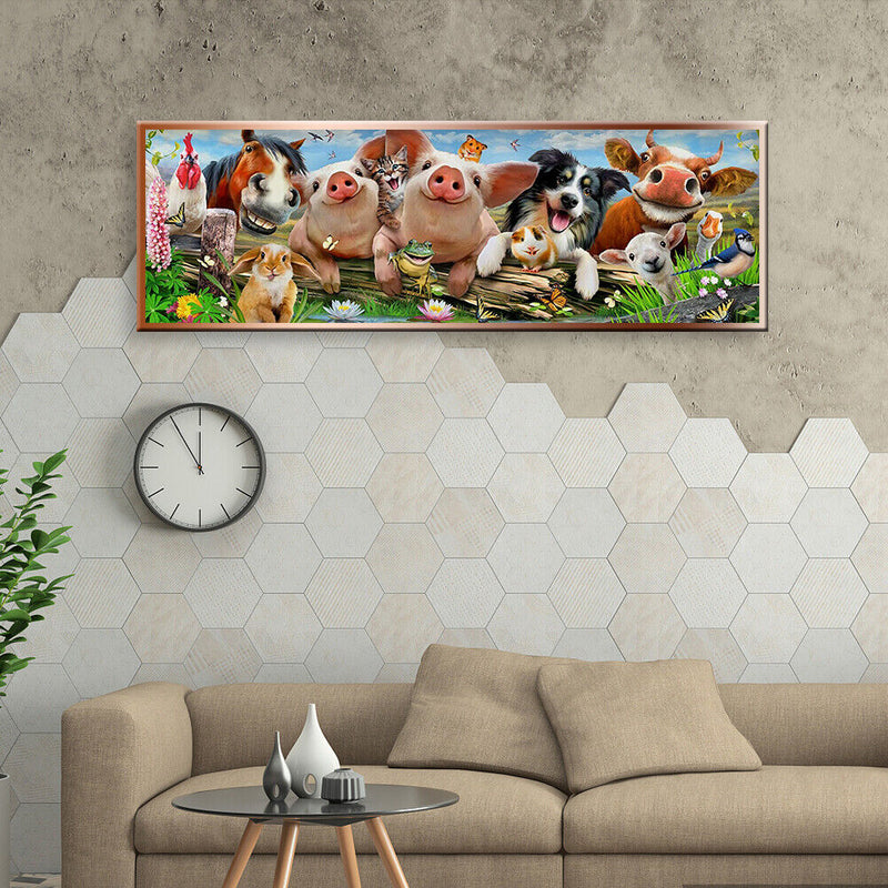DIY Full Round Drill Rhinestone Diamond Painting Animal Family Handwork Home Art