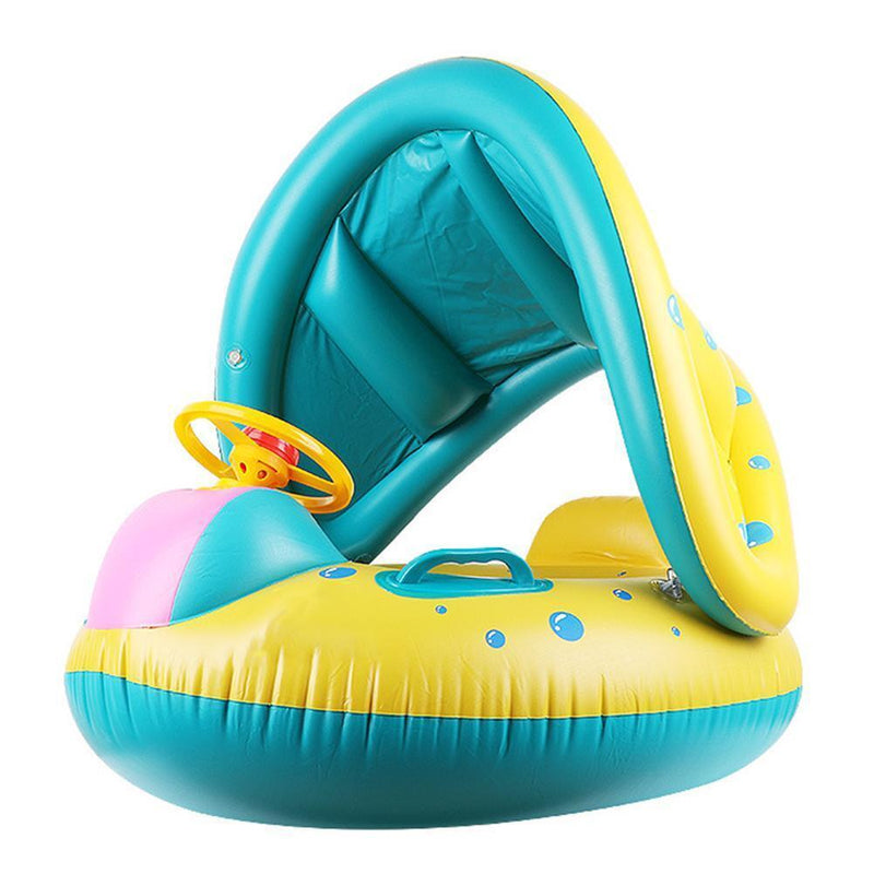 Baby Swimming Ring with Removable Sunroof, Inflatable Swimming Aid Safer