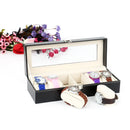 Broadroot 6 Slots Wrist Watch Display Case Box Jewelry Storage Organizer With Co