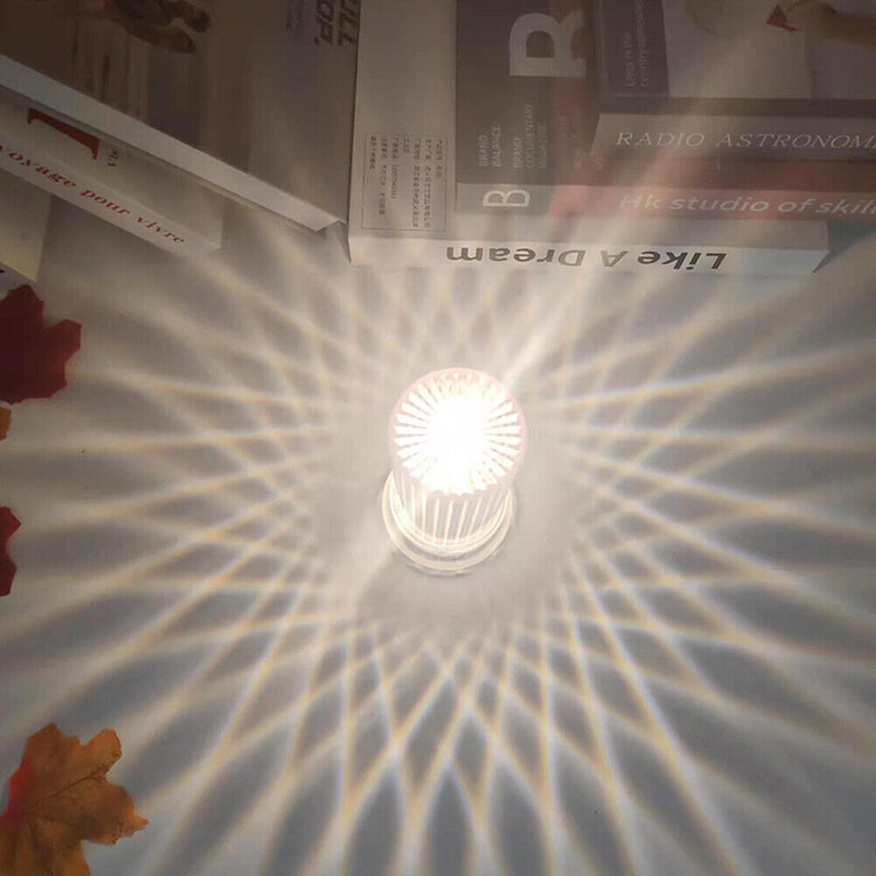 LED Diamond Candle Light Acrylic Crystal Night Lamp Home Bedroom Decor (A) Newly