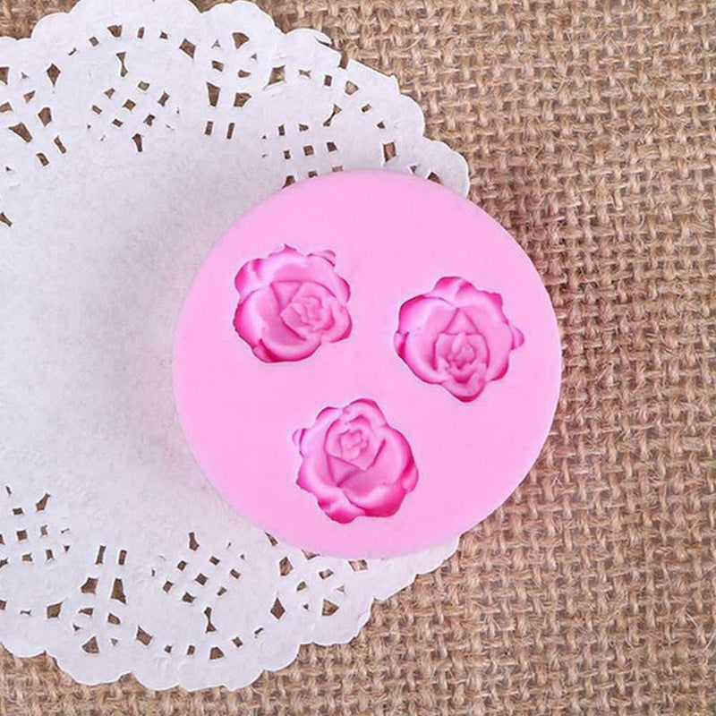 Mini Rose Flower Silicone Clay Soap Mold Fondant Sugarcraft DIY Ca L2C1 X5S4