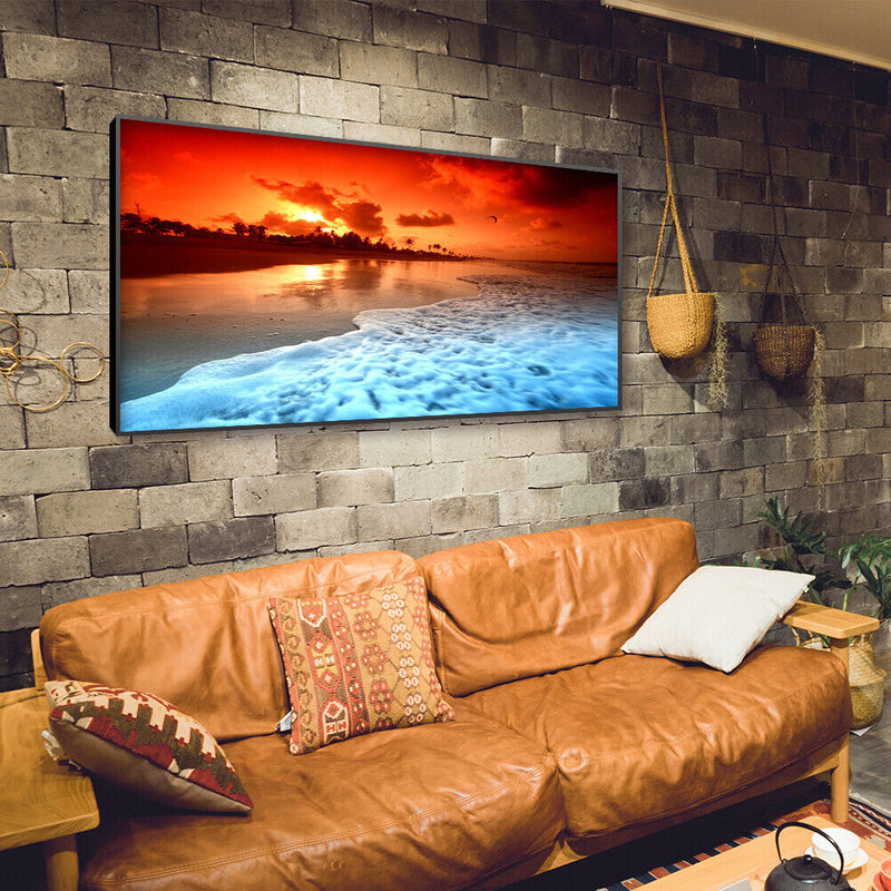 80x40cm 5D DIY Diamond Painting Waves Full Round Drill Wall Picture Home Decor