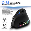 ZEALOTES C-18 10000DPI Adjustable RGB Optical Gaming USB Wired Vertical Mouse